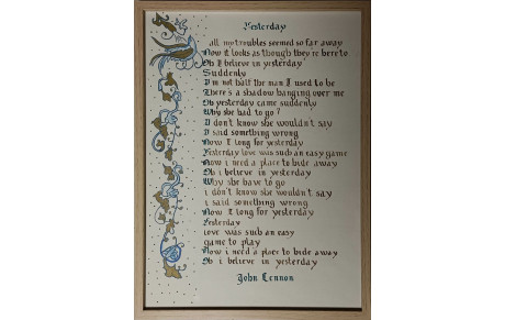 Nouvelles de l'atelier calligraphie